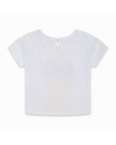 CAMISETA PUNTO CON SOLAPA NIÑA BLANCA TROPICOOL CAMISETA PUNTO CON SOLAPA NIÑA BLANCA TROPICOOL