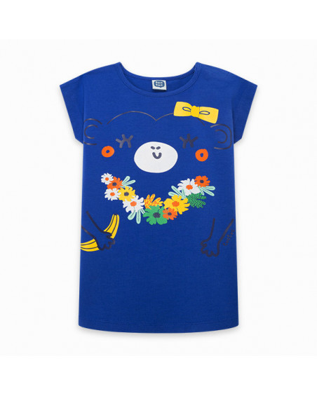 VESTIDO PUNTO MONO NIÑA AZUL TROPICOOL VESTIDO PUNTO MONO NIÑA AZUL TROPICOOL