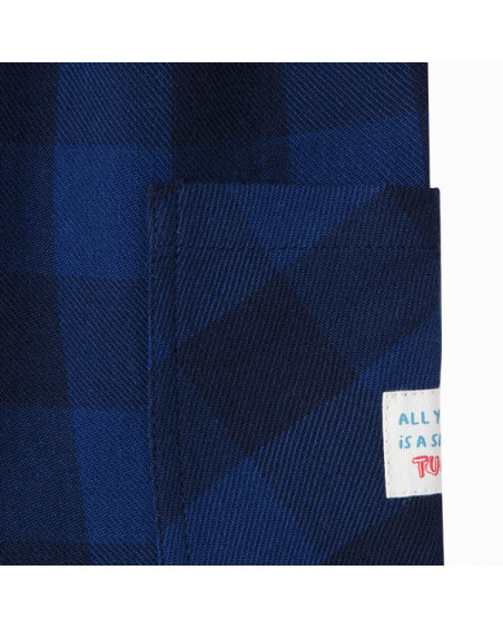 Pantalón sarga baggy cuadros niño azul detox time Pantalón sarga baggy cuadros niño azul detox time