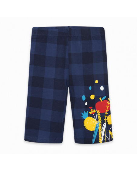 Legging pirata punto cuadros niña azul detox time Legging pirata punto cuadros niña azul detox time