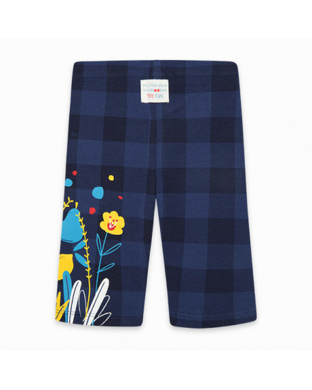 Legging pirata punto cuadros niña azul detox time Legging pirata punto cuadros niña azul detox time