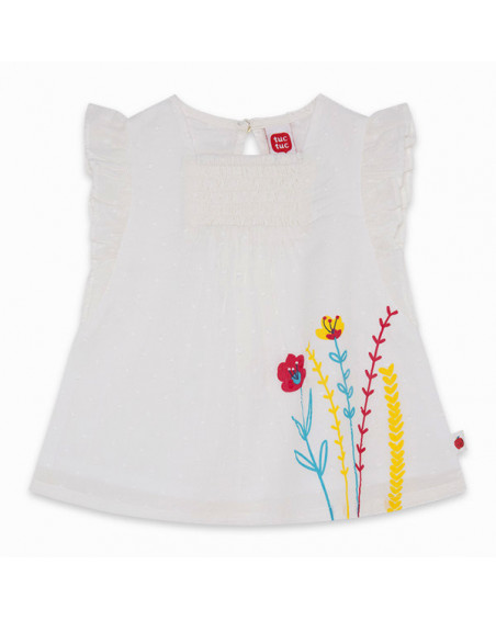 Blusa popelín fruncido niña blanca detox time Blusa popelín fruncido niña blanca detox time