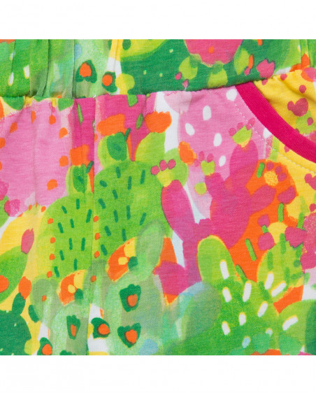 Short punto estampado cactus multicolor niña
