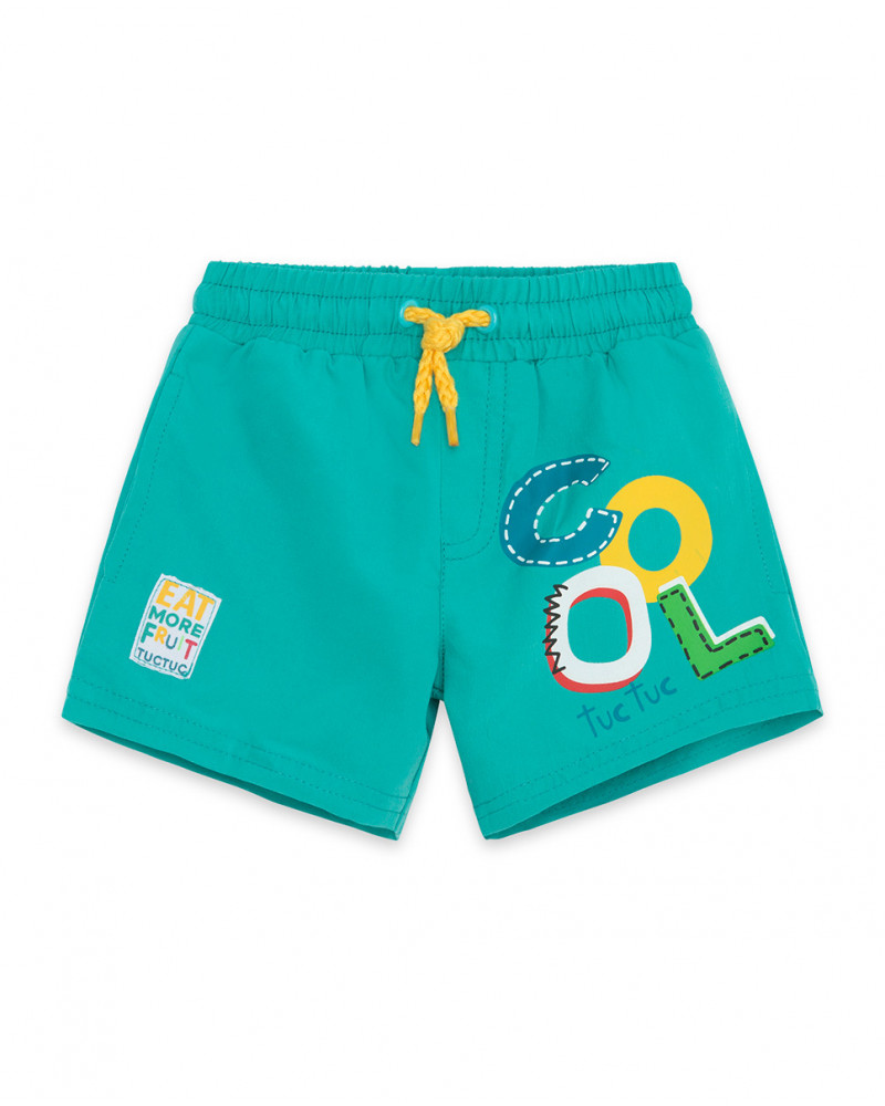 Bermuda baño azul mensaje niño