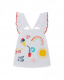 Camiseta tiranes con volantes blanca niña Camiseta tiranes con volantes blanca niña
