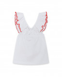 Camiseta tiranes con volantes blanca niña Camiseta tiranes con volantes blanca niña