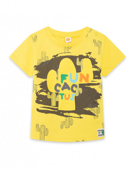 Camiseta manga corta amarilla cactus niño
