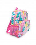 Mochila fucsia estampado flores tropical niña Mochila fucsia estampado flores tropical niña