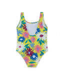 Bañador verde estampado flores niña