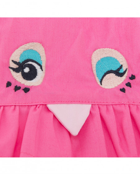 Gorro popelín fucsia carita pelícano niña Gorro popelín fucsia carita pelícano niña
