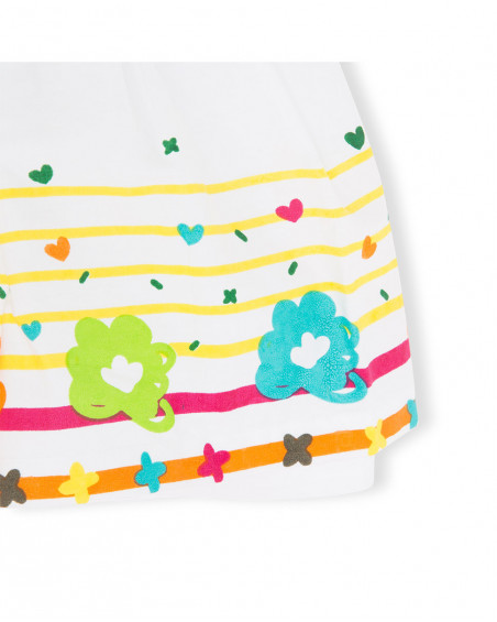 Falda popelín flores blanca niña Falda popelín flores blanca niña