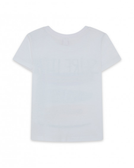Camiseta manga corta blanca texto niño