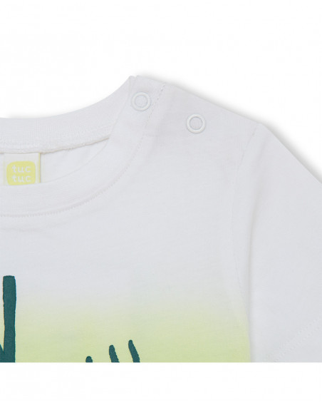 Camiseta manga corta verde bolsillo detalle cresta camaleón niño