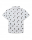Camisa popelín manga corta blanca estampada cactus niño