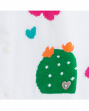 Chaqueta tricot blanca flores botones niña Chaqueta tricot blanca flores botones niña