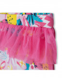 Legging pirata tul volantes rosa estampado flores tropical niña Legging pirata tul volantes rosa estampado flores tropical niña