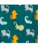 Camiseta manga corte verde estampado animales niño