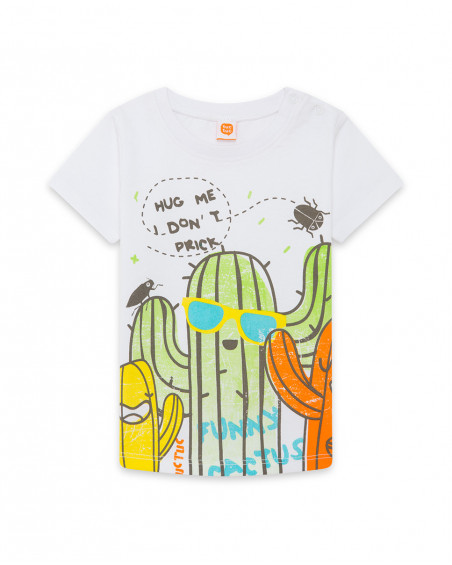 Camiseta manga corta blanca cactus niño Camiseta manga corta blanca cactus niño