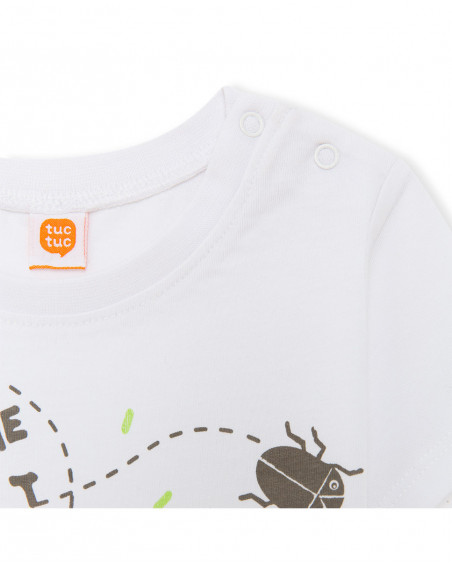 Camiseta manga corta blanca cactus niño