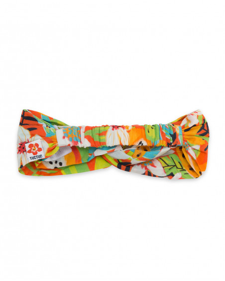 Diadema punto naranja estampado flores y frutas niña Diadema punto naranja estampado flores y frutas niña