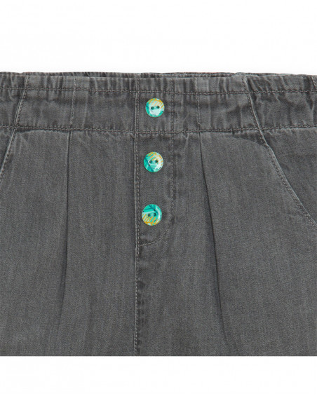 Pantalón gris denim botones niña Pantalón gris denim botones niña