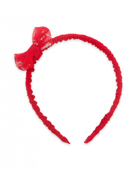 Diadema rígida roja lazo niña Diadema rígida roja lazo niña