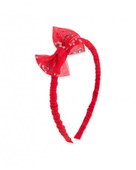 Diadema rígida roja lazo niña Diadema rígida roja lazo niña
