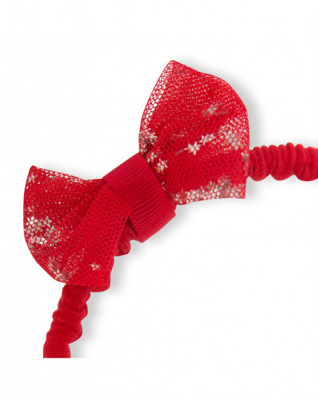 Diadema rígida roja lazo niña Diadema rígida roja lazo niña