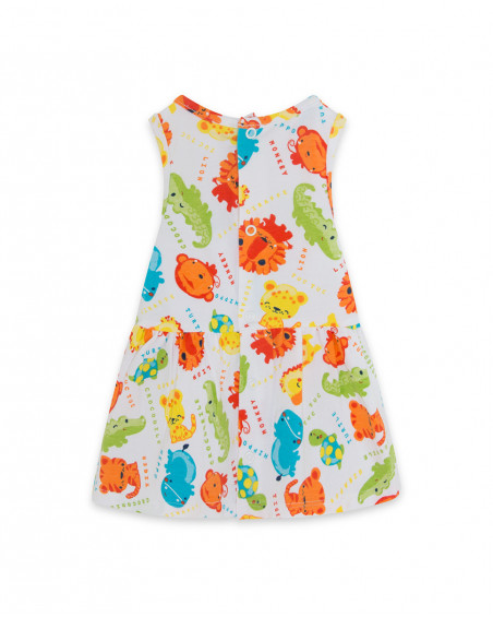 Vestido punto sin mangas estampado animales recien nacido niña Vestido punto sin mangas estampado animales recien nacido niña