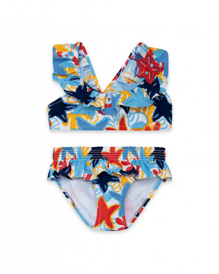 Bikini estampado estrellas de mar multicolor niña