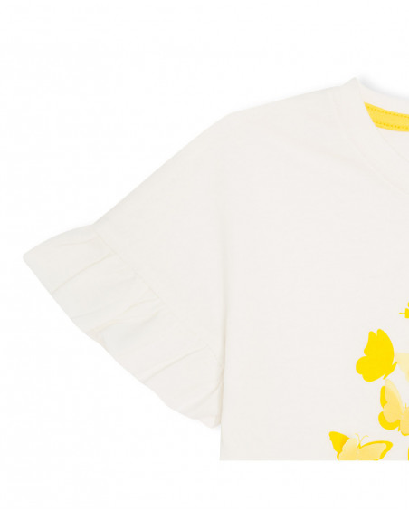 Camiseta manga corta nath kids by tuc tuc blanca girasol niña