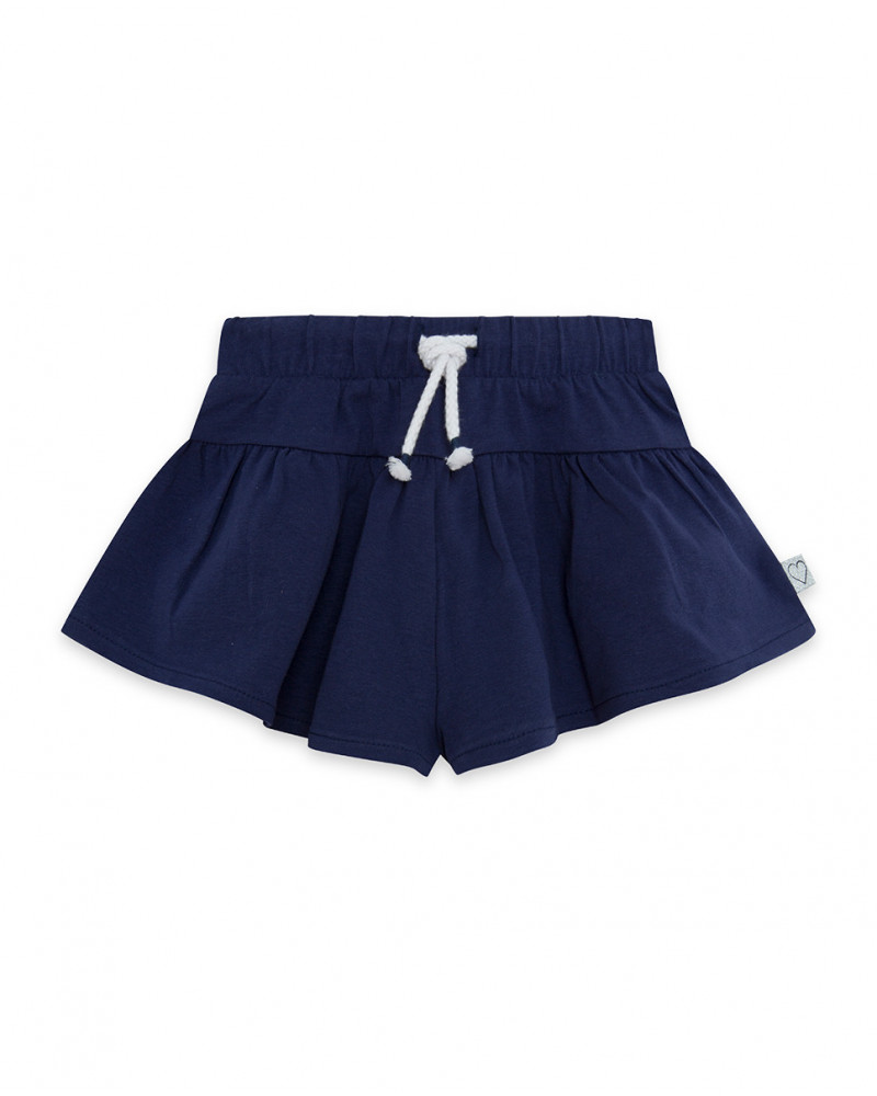 Short punto con cordón azul marino niña