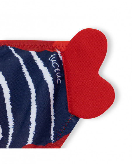 Culetín baño rojo estrellas de mar niña Culetín baño rojo estrellas de mar niña