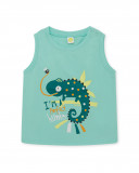 Camiseta sin mangas verde camaleón niño Camiseta sin mangas verde camaleón niño