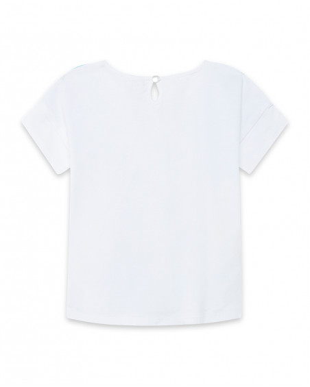 Camiseta manga corta blanca niñas hawaianas niña