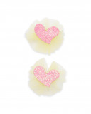 Set 2 coleteros amarillos corazones niña Set 2 coleteros amarillos corazones niña