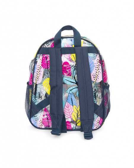 Mochila estampada hojas multicolor niña Mochila estampada hojas multicolor niña