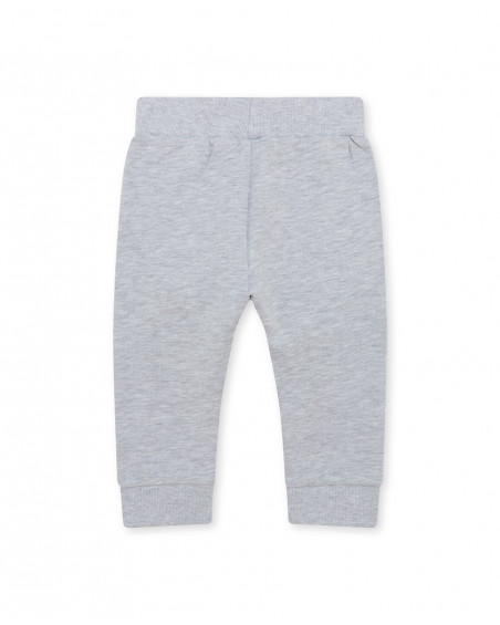Pantalón felpa jogging gris detalle cresta camaleon niño Pantalón felpa jogging gris detalle cresta camaleon niño