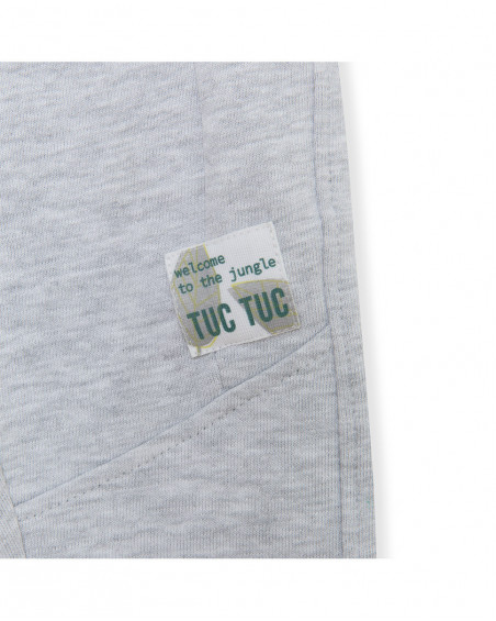 Pantalón felpa jogging gris detalle cresta camaleon niño Pantalón felpa jogging gris detalle cresta camaleon niño
