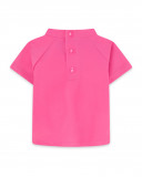 Camiseta de baño manga corta fucsia carita pelícano niña Camiseta de baño manga corta fucsia carita pelícano niña