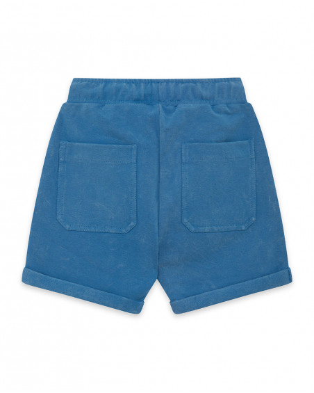 Bermuda felpa bolsillos azul niño Bermuda felpa bolsillos azul niño