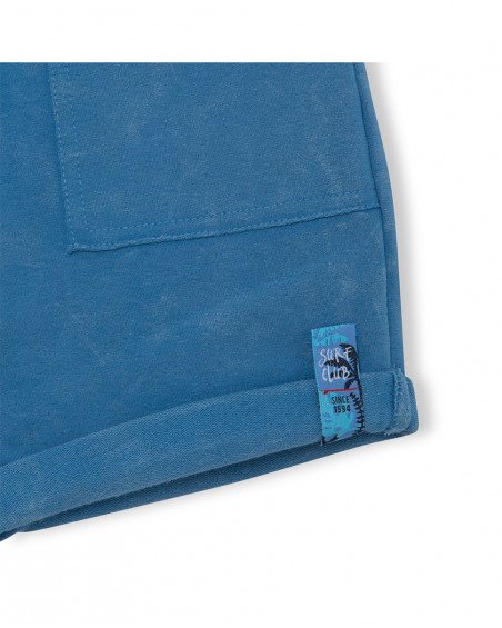 Bermuda felpa bolsillos azul niño
