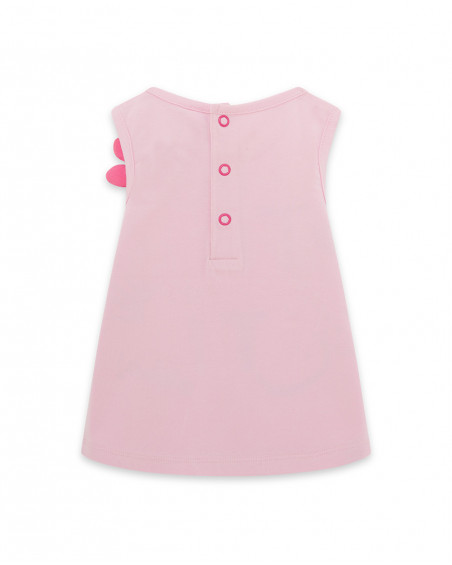 Camiseta tirantes rosa flor niña