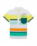 Polo manga corta blanco rayas de colores niño Polo manga corta blanco rayas de colores niño