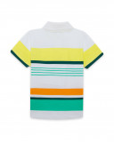Polo manga corta blanco rayas de colores niño Polo manga corta blanco rayas de colores niño