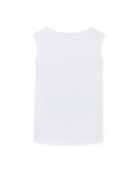 Camiseta sin mangas blanca cactus niño Camiseta sin mangas blanca cactus niño