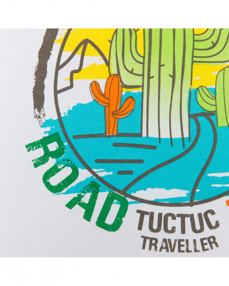 Camiseta sin mangas blanca cactus niño Camiseta sin mangas blanca cactus niño