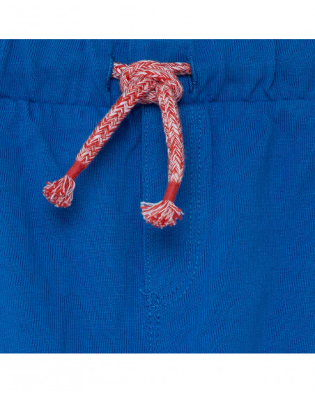 Bermuda punto azul con cordón niño