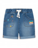 Bermuda azul denim bolsillosy cordón niño Bermuda azul denim bolsillosy cordón niño