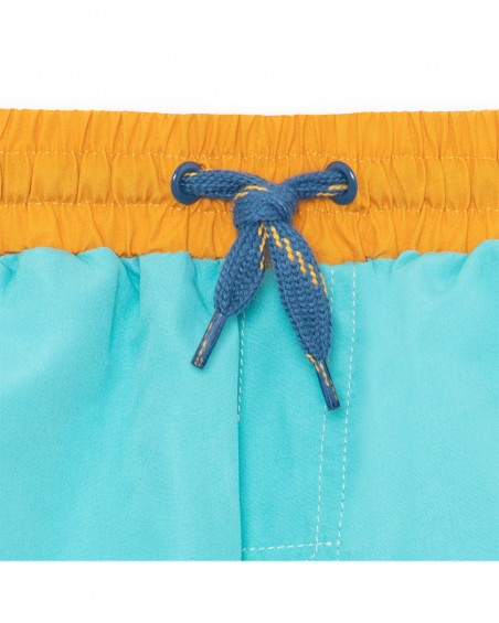Bermuda de baño con cordón azul turquesa niño